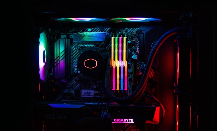 Gigabyte logo on graphic card