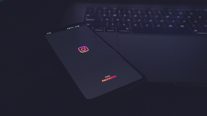 Instagram app on black smartphone