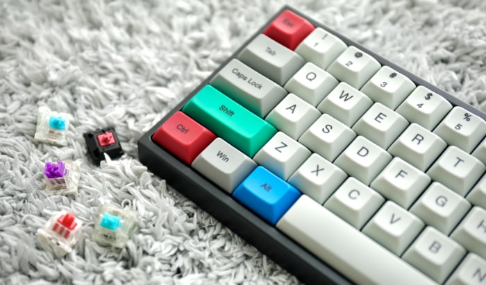 Mechanical keyboard on carpet