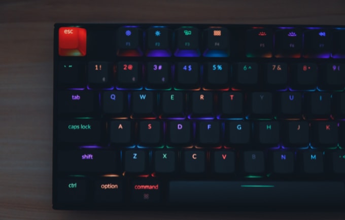 Mechanical keyboard turned on