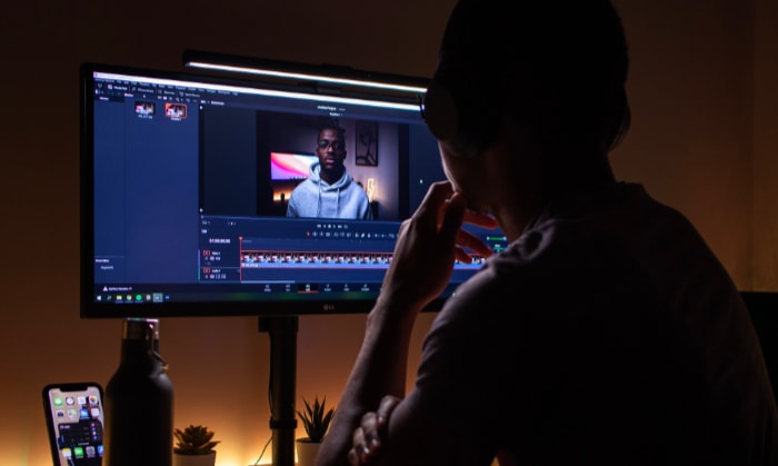 Person editing video 1