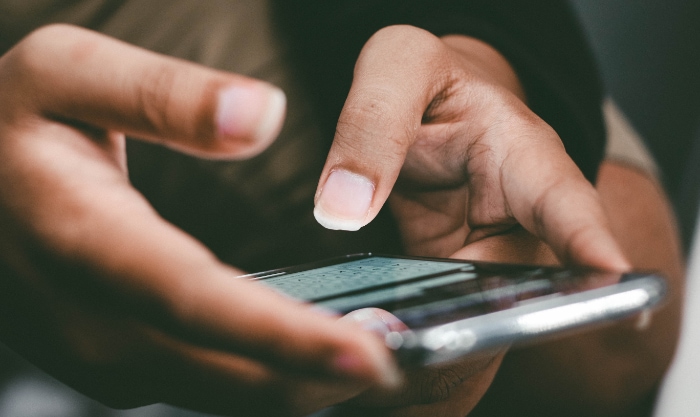 Person holding phone