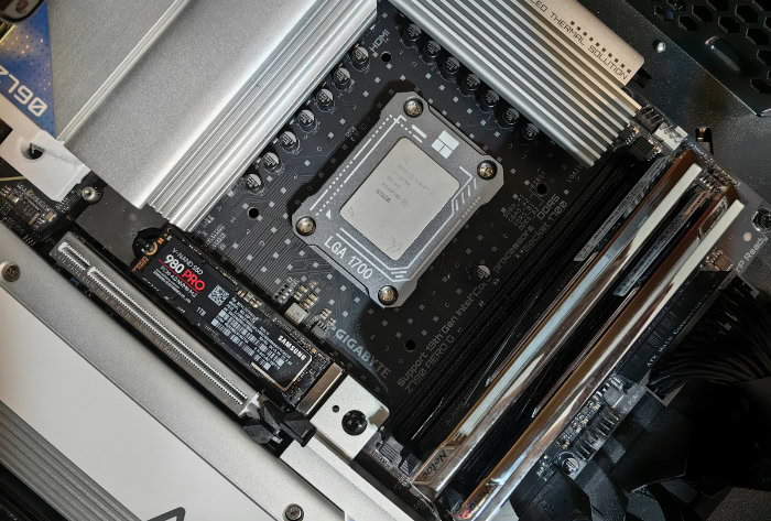 Samsung 980 Pro NVMe SSD installed on gaming motherboard