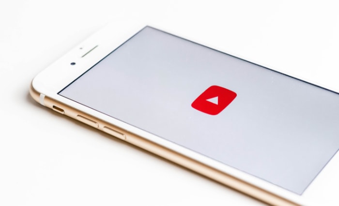 Youtube icon on white iPhone